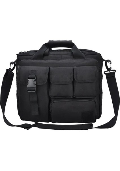 Siyah 34CMX15CMX24CM Crossbody Kemer Kemer Omuz Çantası Kamp Doğa Sporları Çantası Askeri Laptop Çantası Taktik Bilgisayar Sırt Çantası Çanta (Yurt Dışından)