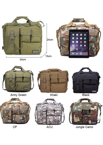 Siyah 34CMX15CMX24CM Crossbody Kemer Kemer Omuz Çantası Kamp Doğa Sporları Çantası Askeri Laptop Çantası Taktik Bilgisayar Sırt Çantası Çanta (Yurt Dışından) modelleri
