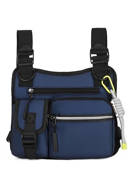 Mavi Moda Askeri Taktik Göğüs Çantası Erkekler's Streetweed Yelek Paketi Genç Erkek Serin Sling Flap Çok Cep Omuz Sırt Çantası XA354C (Yurt Dışından)