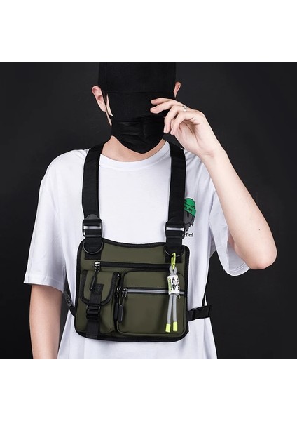 Mavi Moda Askeri Taktik Göğüs Çantası Erkekler's Streetweed Yelek Paketi Genç Erkek Serin Sling Flap Çok Cep Omuz Sırt Çantası XA354C (Yurt Dışından) indirimleri