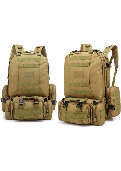 Haki 17 Inç Yeni Stil 70L Büyük Kapasiteli Askeri 4 In 1 Molle Erkek Spor Taktik Sırt Çantası Açık Yürüyüş Tırmanma Çantaları Рюкзак Мужской Sıcak (Yurt Dışından)