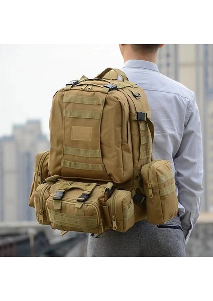 F 4 In1 Taktik Sırt Çantası 50L Askeri Sırt Çantası Erkek Ordu Molle Açık Spor Çantası Kamp Yürüyüş Seyahat Tırmanma Sırt Çantası Mochila (Yurt Dışından) modelleri