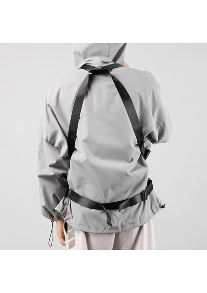 Siyah 2023 Çok Fonksiyonlu Techwear Taktik Yelek Çanta Erkek Motosiklet Hip Hop Çok Cepler Ayarlanabilir Göğüs Çantası Fanny Paketi (Yurt Dışından) fırsatları