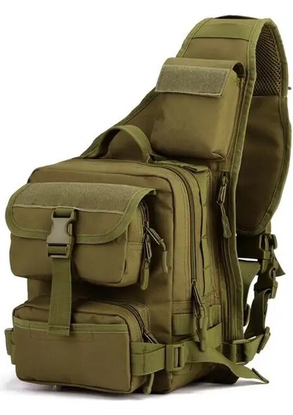 Kahverengi 22CMX10CMX28CM Erkek Çok Fonksiyonlu Omuz Çantası Eğlence Açık Kamp Göğüs Messenger Çanta Askeri Teçhizat Ranger Sırt Çantası Sistemi Taktikleri (Yurt Dışından)