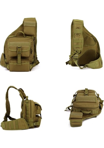 Kahverengi 22CMX10CMX28CM Erkek Çok Fonksiyonlu Omuz Çantası Eğlence Açık Kamp Göğüs Messenger Çanta Askeri Teçhizat Ranger Sırt Çantası Sistemi Taktikleri (Yurt Dışından) modelleri