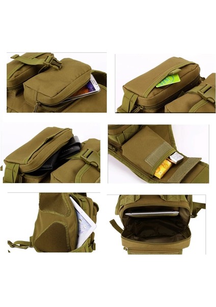 Kahverengi 22CMX10CMX28CM Erkek Çok Fonksiyonlu Omuz Çantası Eğlence Açık Kamp Göğüs Messenger Çanta Askeri Teçhizat Ranger Sırt Çantası Sistemi Taktikleri (Yurt Dışından) indirimleri