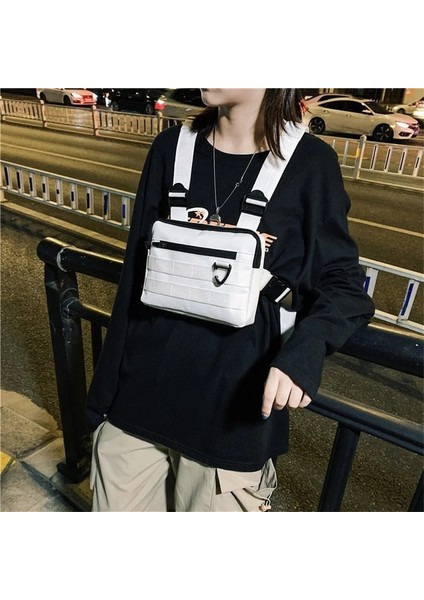 Siyah Techwear Taktik Hip Hop Yansıtıcı Kargo Yelek Çanta Erkek Kadın Açık Spor Çok Fonksiyonlu Kamuflaj Göğüs Çanta Mini Sırt Çantası (Yurt Dışından) indirimleri