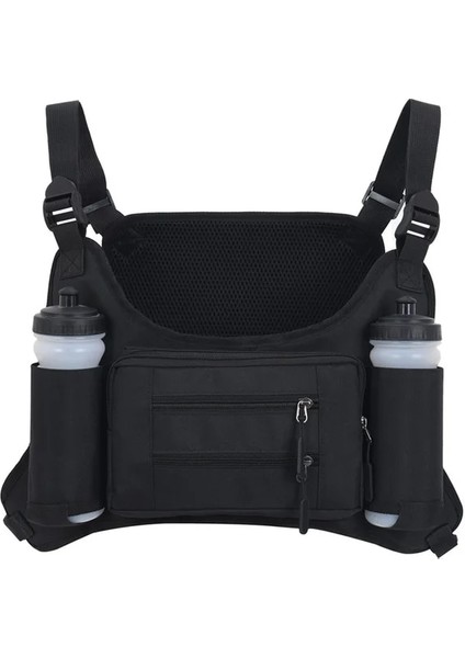 Siyah 2023 Kamuflaj Taktik Göğüs Çantası Erkekler Su Geçirmez Çok Fonksiyonlu Motosiklet Bisiklet Yelek Çanta Açık Seyahat Mini Sırt Çantası (Yurt Dışından)