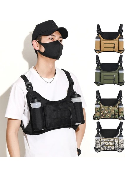 Siyah 2023 Kamuflaj Taktik Göğüs Çantası Erkekler Su Geçirmez Çok Fonksiyonlu Motosiklet Bisiklet Yelek Çanta Açık Seyahat Mini Sırt Çantası (Yurt Dışından) fiyatları
