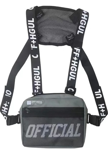 Gri 2021 Yeni Erkek ve Kadın Hip Hop Taktik Yelek Çok Fonksiyonlu Göğüs Çantası Tarzı Alfabe Kemer Kemer Sırt Çantası (Yurt Dışından) fırsatları