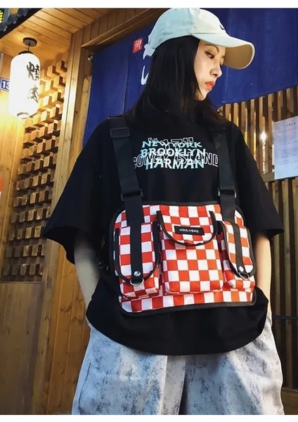Bej Hiphop Kanye West Street Ins Sıcak Stil Göğüs Rig Askeri Taktik Göğüs Çantası Fonksiyonel Paket Trend Belirleyici Moda Pop Prechest (Yurt Dışından)