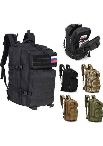 Style1 Congshu Lawaia 50L Askeri Fan Kamuflaj Sırt Çantası Taktik Üç Seviyeli Çanta Erkek Sırt Çantası Tırmanma Çantası Kadın Yürüyüş Sırt Çantası Naylon (Yurt Dışından)