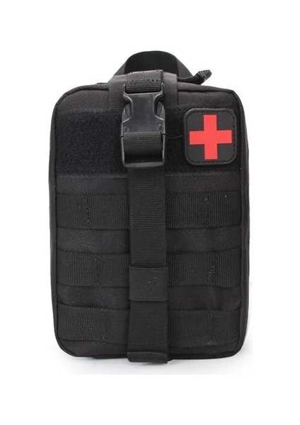Siyah Askeri Molle Kamp Survival Ilk Yardım Çantası Bel Çantası Taktik Tıbbi Paket Acil Açık Avcılık Seyahat Sırt Çantası (Yurt Dışından)