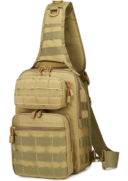 Haki Taktik Omuz Çantası Ordu Askeri Saldırı Molle Edc Sling Sırt Çantası Açık Avcılık Seyahat Camo Kamp Crossbody Göğüs Çantası (Yurt Dışından) indirimleri