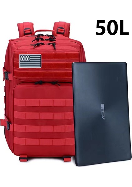 Gösterildiği Gibi (50L) 50L 1000D Askeri Taktik Sırt Çantası Saldırı Çantası Erkekler Ordu Molle Sırt Çantası Su Geçirmez Doğa Sporları Kamp Avcılık Balıkçılık Çantaları (Yurt Dışından)