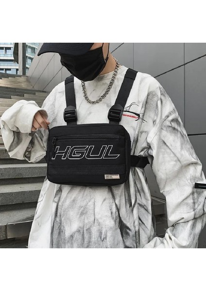 Gri 23.5CMX17CMX6.5CM 2022 Hip-Hop Sokak Şıklığı Yelek Sırt Çantası Yüksek Kaliteli Oxford Unisex Göğüs Paketleri Çok Fonksiyonlu Taktik Göğüs Rig Çantası Dropshipping (Yurt Dışından) modelleri