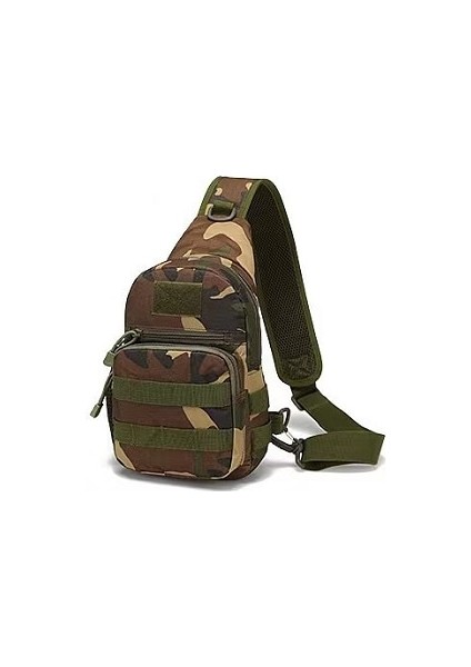 Jungle Camo Askeri Taktik Tek Çanta Ordu Omuz Molle Sırt Çantası Açık Su Geçirmez Avcılık Kamp Yürüyüş Tırmanma Şişe Göğüs Çantaları (Yurt Dışından)
