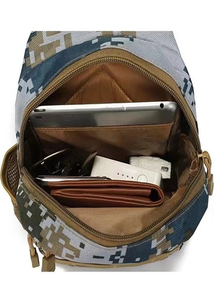 Jungle Camo Askeri Taktik Tek Çanta Ordu Omuz Molle Sırt Çantası Açık Su Geçirmez Avcılık Kamp Yürüyüş Tırmanma Şişe Göğüs Çantaları (Yurt Dışından)