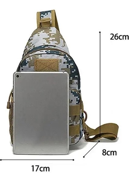 Jungle Camo Askeri Taktik Tek Çanta Ordu Omuz Molle Sırt Çantası Açık Su Geçirmez Avcılık Kamp Yürüyüş Tırmanma Şişe Göğüs Çantaları (Yurt Dışından)