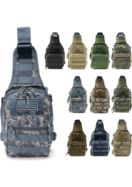 Stil 8 Erkekler Rahat Sırt Çantası Sling Crossbody Omuz Çantası Seyahat Erkek Yürüyüş Kamp Göğüs Paketi Su Geçirmez Kamuflaj Taktik Çanta (Yurt Dışından)
