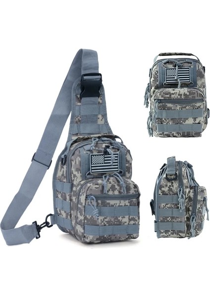 Stil 8 Erkekler Rahat Sırt Çantası Sling Crossbody Omuz Çantası Seyahat Erkek Yürüyüş Kamp Göğüs Paketi Su Geçirmez Kamuflaj Taktik Çanta (Yurt Dışından)