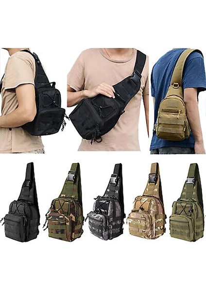 Stil 8 Erkekler Rahat Sırt Çantası Sling Crossbody Omuz Çantası Seyahat Erkek Yürüyüş Kamp Göğüs Paketi Su Geçirmez Kamuflaj Taktik Çanta (Yurt Dışından)