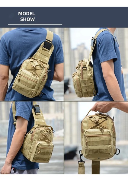 Stil 8 Erkekler Rahat Sırt Çantası Sling Crossbody Omuz Çantası Seyahat Erkek Yürüyüş Kamp Göğüs Paketi Su Geçirmez Kamuflaj Taktik Çanta (Yurt Dışından)