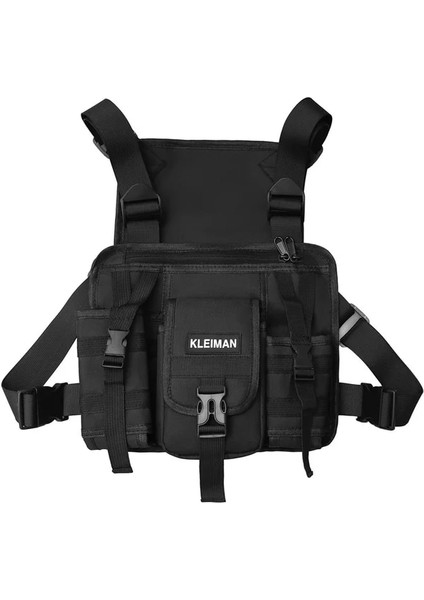 Siyah 2023 Hip Hop Sokak Erkekler Göğüs Rig Çanta Çok Fonksiyonlu Taktik Yelek Paketleri Rahat Seyahat Depolama Bel Çantası Sırt Çantası Erkek (Yurt Dışından)