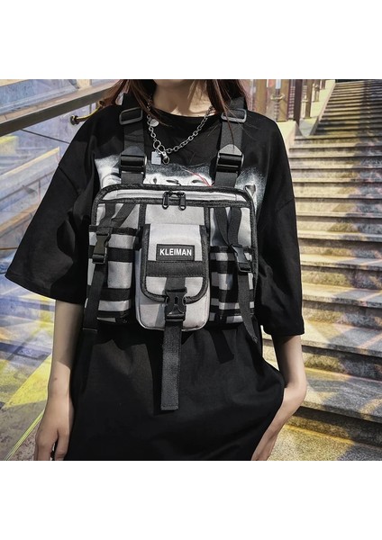 Siyah 2023 Hip Hop Sokak Erkekler Göğüs Rig Çanta Çok Fonksiyonlu Taktik Yelek Paketleri Rahat Seyahat Depolama Bel Çantası Sırt Çantası Erkek (Yurt Dışından) fiyatları