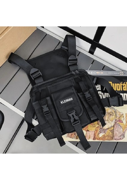 Siyah 2023 Hip Hop Sokak Erkekler Göğüs Rig Çanta Çok Fonksiyonlu Taktik Yelek Paketleri Rahat Seyahat Depolama Bel Çantası Sırt Çantası Erkek (Yurt Dışından) fırsatları