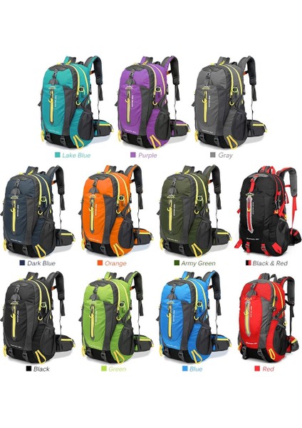 Siyah Kırmızı 40L Su Geçirmez Sırt Çantası Seyahat Yürüyüş Tırmanma Taktik Sırt Çantası Dizüstü Sırt Çantası Trekking Sırt Çantası Açık Erkek Kadın Spor Çantası (Yurt Dışından) indirimleri