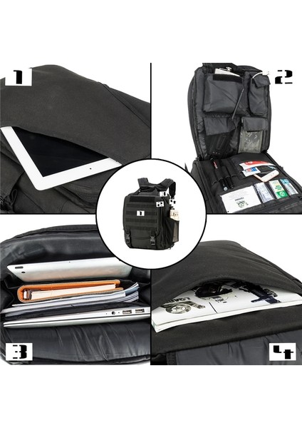 Multicam Çok Fonksiyonlu Askeri Taktik Laptop Çantası Ekstra Büyük 15 Inç Seyahat Dizüstü Sırt Çantası Erkekler Için (Yurt Dışından)