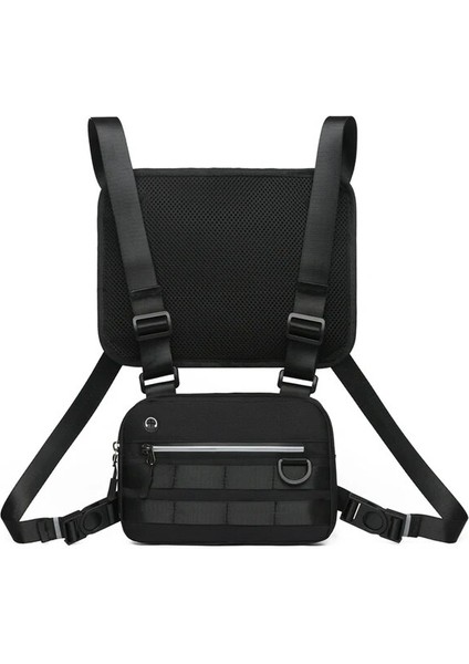 Siyah Bel Çantası Spor Göğüs Çantaları Unisex Açık Anti Hırsızlık Yelek Çantası Su Geçirmez Taktik Göğüs Rig Kılıfı Erkekler Kemer Bel Paketi Yelek Sırt Çantası (Yurt Dışından)