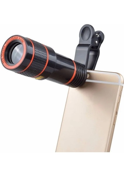 Siyah Stil 12XHD Teleskop Telefon Lensi Optik Zoom Telefoto Kamera Len Evrensel Cep Telefonu Akıllı Telefon Teleskop Odak Len Için Klip ile (Yurt Dışından) fiyatları