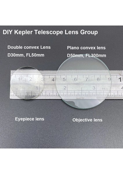 Dıy Kepler Teleskop Lens Grouece Çift Dışbükey Odak Uzaklığı ve mm Plano Dışbükey Fl Cam Lens (Yurt Dışından)