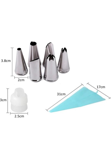 6mbhz 1sbhd 1zht Stili Silikon Pasta Torbası Ipuçları Dıy Buzlanma G Krem Yeniden Kullanılabilir Pasta Torbaları Nozul Seti Kek Dekorasyon Ucu Seti Mutfak Aksesuarları Gyh (Yurt Dışından)