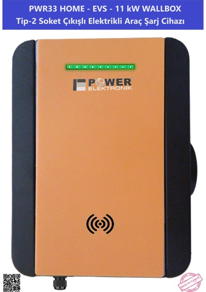 Shop | PWR33 HOME-EVS-11KW Wallbox - Tip2 Soket Çıkışlı Elektrikli Araç Şarj Cihazı
