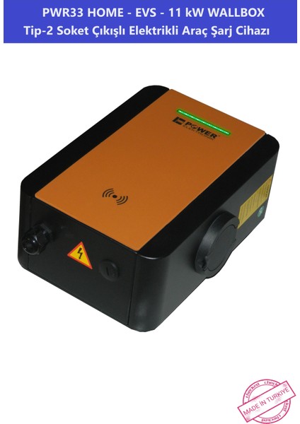 Shop | PWR33 HOME-EVS-11KW Wallbox - Tip2 Soket Çıkışlı Elektrikli Araç Şarj Cihazı