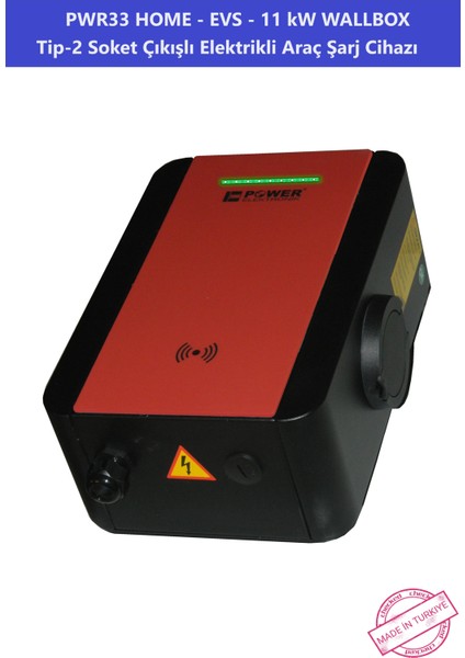 Shop | PWR33 HOME-EVS-11KW Wallbox - Tip2 Soket Çıkışlı Elektrikli Araç Şarj Cihazı