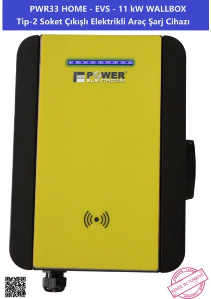 Shop | PWR33 HOME-EVS-11KW Wallbox - Tip2 Soket Çıkışlı Elektrikli Araç Şarj Cihazı