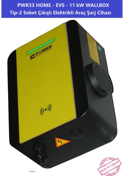 Shop | PWR33 HOME-EVS-11KW Wallbox - Tip2 Soket Çıkışlı Elektrikli Araç Şarj Cihazı