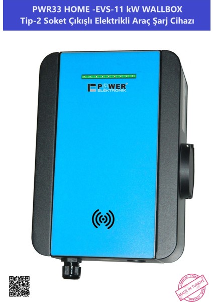 Shop | PWR33 HOME-EVS-11KW Wallbox - Tip2 Soket Çıkışlı Elektrikli Araç Şarj Cihazı
