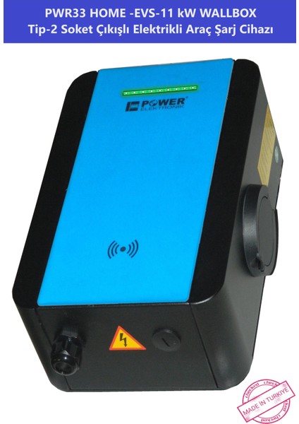 Shop | PWR33 HOME-EVS-11KW Wallbox - Tip2 Soket Çıkışlı Elektrikli Araç Şarj Cihazı