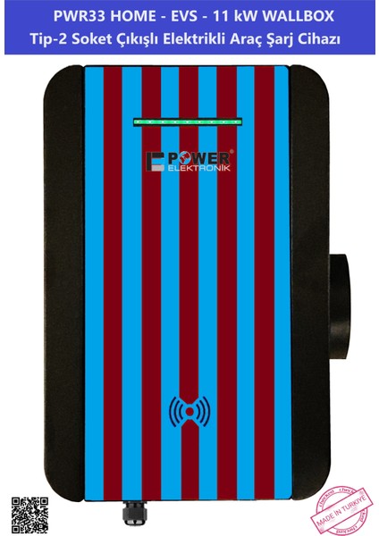 Shop | PWR33 HOME-EVS-11KW Wallbox - Tip2 Soket Çıkışlı Elektrikli Araç Şarj Cihazı