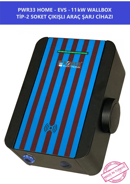 Shop | PWR33 HOME-EVS-11KW Wallbox - Tip2 Soket Çıkışlı Elektrikli Araç Şarj Cihazı
