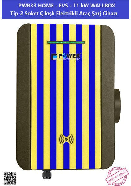 Shop | PWR33 HOME-EVS-11KW Wallbox - Tip2 Soket Çıkışlı Elektrikli Araç Şarj Cihazı