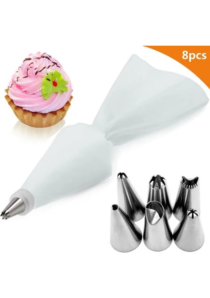 Pembe Tarzı 24 Nozul Seti Mutfak Kek Buzlanma G Seti Silikon Pasta Torbası Ipuçları Araçları Yeniden Kullanılabilir Pasta Torbaları Kremalı Kek Dekorasyon Kek Araçları (Yurt Dışından)
