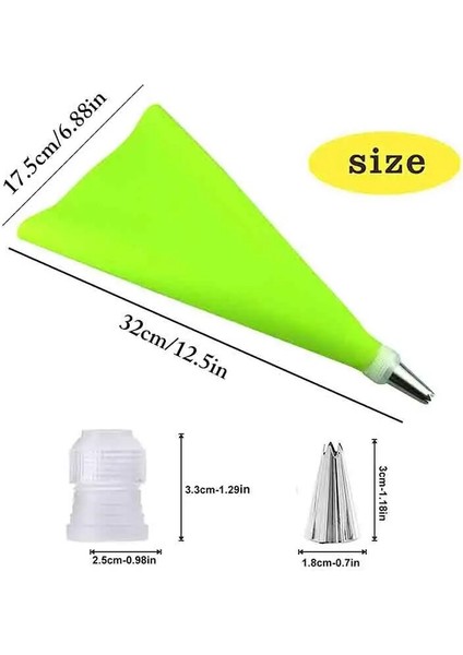 Yeşil Stil 8pcsbag Silikon Buzlanma G Krem Pasta Torbası + 6 Paslanmaz Çelik Kek Memesi Dıy Kek Dekorasyon Ipuçları Fondan Pasta Araçları (Yurt Dışından) modelleri