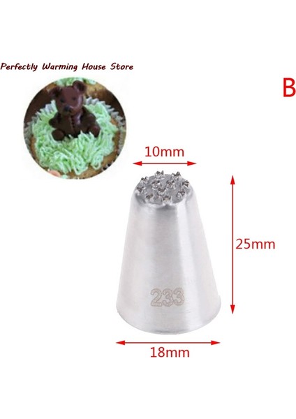 B Tarzı 3 Adet Yüksek Li Krem Dekorasyon Ağız Küçük Çim Şekli Krem Meme Pişirme Araçları Çim Kreması Buzlanma Nozulları Pasta Süslemeleri (Yurt Dışından)