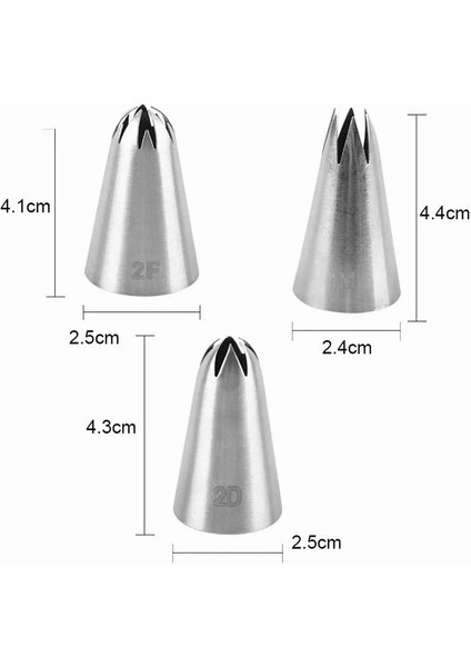 3 Adet Tarzı Sıcak Satış Silikon Pasta Torbası Mutfak Dıy Dondurma Yeniden Kullanılabilir Pasta Torbası Paslanmaz Çelik Meme Seti Kek Araçları (Yurt Dışından)